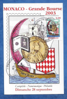 CPM Monaco Association Numismatique De Monaco Timbre Principauté De Monaco Oeuvre De Robert Prat 28/09/2003 - Otros & Sin Clasificación