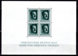 DEUTSCHES REICH, 1937 Block 48. Geburtstag Von Adolf Hitler, Postfrisch ** - Blocs