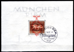 DEUTSCHES REICH, 1937 Galopprennen "Das Braune Band", Block Gestempelt - Blocks & Sheetlets