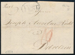 1821 Levél 10kr Portóval "PEST" - Debreczin - Otros & Sin Clasificación