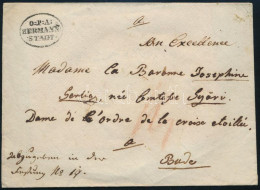 1832-1840 Között Nagyszebenben Feladott Levél Budára. Francia Nyelvű Címzés, De Német Nyelvű Postai Utasítás. A 7 Zónás  - Autres & Non Classés