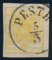 O 1850 1kr Sárga MP III. Szép Szélekkel / Type III. Yellow, Nice Margins "PESTH" Certificate: Strakosch (ANK EUR 130,-) - Andere & Zonder Classificatie