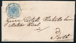 1858 9kr MP III. Lemezhiba A Bal Oldali Pajzsnál / 9kr MP III. With Plate Flaw "ALT-ORSOVA" - Pesth - Otros & Sin Clasificación