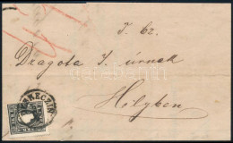 ~1859 3kr Fekete Ia. Típus Helyi Levélen (kicsit Hiányos) / 3kr Black, Type Ia. On Local Cover (a Bit Incomplete) "DEBRE - Otros & Sin Clasificación