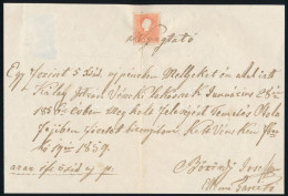 1859 5kr Nyugtán "Nyugtató" Címmel Vénekről (hajtott) / 5kr On Receipt (folded) - Sonstige & Ohne Zuordnung