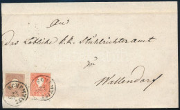 ~1860 5kr + 10kr II. Típus Levélen (oldalhajtóka Hiányzik) / Type II. On Cover "SCHEMNITZ" - Wallendorf. Certificate: Kl - Sonstige & Ohne Zuordnung