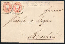 1861 Levél 2 X 5kr Bérmentesítéssel Eltérő Színekben "DEBRECZIN" - "KASCHAU" - Sonstige & Ohne Zuordnung