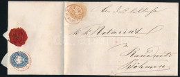 1865 15kr + 10kr Ajánlott Levélen Piros "PEST / RECOMMANDIRT" Bélyegzéssel, Belül 36kr Okmánybélyeggel / 15kr + 10kr On  - Otros & Sin Clasificación