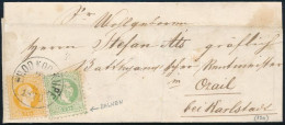 1870 2kr + 3kr Alul Közléclenyomattal Távolsági Levélen. Ilyen Látványos 3kr Küldeményen RITKA! / 2kr + 3kr With Paint S - Other & Unclassified