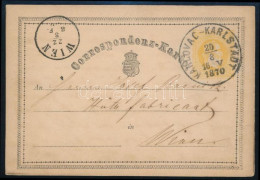 1870 2kr Díjjegyes Levelezőlap "KARLOVAC-KARLSTADT" - Wien - Sonstige & Ohne Zuordnung
