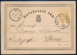 1871 2kr Díjjegyes Levelezőlap "RÉV-KOMÁROM" - Wien - Other & Unclassified