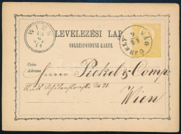 1871 2kr Díjjegyes Levelezőlap / PS-card "VÁG ÚJHELY" - "WIEN" - Andere & Zonder Classificatie