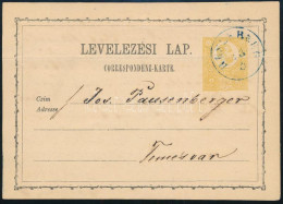 ~1872 2kr Díjjegyes Levelezőlap / PS-card Kék / Blue "RUSZKBERG" - Temesvár - Andere & Zonder Classificatie