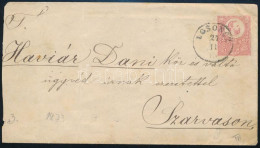 1873 5kr Díjjegyes Boríték "LOSONCZ" - Szarvas - Otros & Sin Clasificación