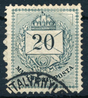 O 1874 20kr Alsó Ernyős Javítással / With Retouche - Sonstige & Ohne Zuordnung