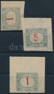 (*) 1915 Pirosszámú Portó 3 Db ívszéli Vágott Próbanyomat Hártyapapíron - Autres & Non Classés