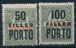 ** 1918 Portó Magán Felülnyomás Sürgős Bélyegen 50f/2f és 100f/2f. Ritkaság! - Otros & Sin Clasificación