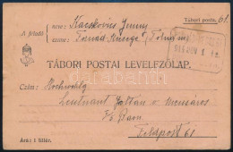 1914 Tábori Posta Levelezőlap Tábori Postára Küldve "FORNÁD-KECSEGE" Postaügynökségi Bélyegzéssel - Otros & Sin Clasificación