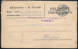 1915 Tábori Posta Levél "K.k. Feldkanonenregiment Nr. 21 / Batterie Nr. 2." - Otros & Sin Clasificación