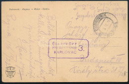 1916 Dubrovnik Képeslap "KARLOVAC" - Budapest, Cenzúrával - Andere & Zonder Classificatie