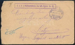 1918 Tábori Posta Levél / Field Post Cover "K.u.K. I. Feldbaonskmdo Des Inft. -Rgmts. Nr. 38" + "TP 427 B" - Autres & Non Classés
