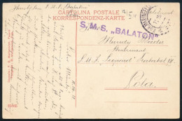 1918 Tábori Posta Képeslap "S. M. S. BALATON" - Other & Unclassified