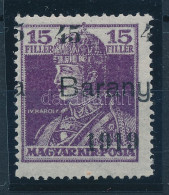 ** Baranya I. 1919 Károly 45f/15f Próbanyomat Bodor Vizsgálójellel - Other & Unclassified