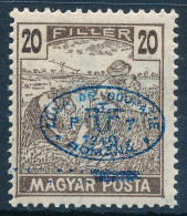 ** Debrecen I. 1919 Magyar Posta 20f Nagy Kék Festékfolttal, Bodor Vizsgálójellel - Otros & Sin Clasificación