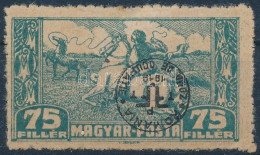 * Debrecen II. 1920 75f Közönséges Papíron, Fordított Felülnyomással / Mi 91x With Inverted Overprint. Signed: Bodor - Sonstige & Ohne Zuordnung