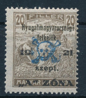 * Nyugat-Magyarország II. 1921 Arató 20f, Bodor Vizsgálójellel (**80.000) - Otros & Sin Clasificación