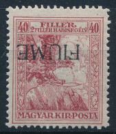 ** Fiume 1919 Hadisegély 40f M II. Fordított Felülnyomással / Mi 5 Inverted Overprint. Signed: Bodor - Otros & Sin Clasificación