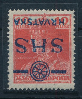 ** SHS 1918 Károly 10f Fordított Felülnyomással / Inverted Overprint. Signed: Bodor - Otros & Sin Clasificación