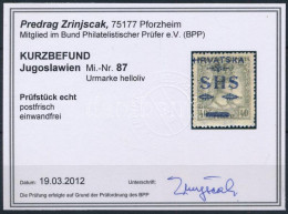 ** SHS 1918 Zita 40f Normál Helyett Olívazöld Színben. Signed: Bodor. Certificate: Zrinjscak - Altri & Non Classificati
