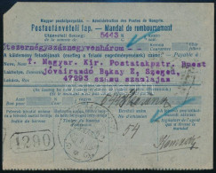 1923 Postautánvételi Lap Különféle Bélyegzésekkel - Otros & Sin Clasificación