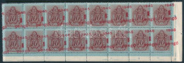 ** 1945 Kisegítő Portó 1P / 10f 16-os Tömb Erősen Eltolódott Felülnyomattal - Other & Unclassified