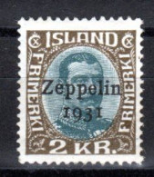 ISLAND, 1931, Islandfahrt "Graf Zeppelin", Ungebraucht * - Nuovi