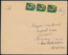 1945.07.19. Távolsági Levél Kisegítő 1P/1P Függőleges 3-as Csíkkal Bérmentesítve, Kézi érvénytelenítéssel "BUDAPEST" érk - Altri & Non Classificati