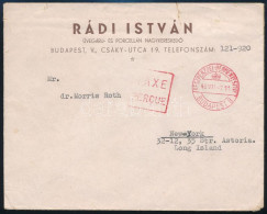 1946 (23. Díjszabás) Levél Készpénzes Bérmentesítéssel Budapestről New Yorkba, A Díjszabás Utolsó Napján Feladva - Andere & Zonder Classificatie