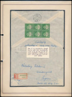 1946 (25. Díjszabás) Ajánlott Levél 10 Ezer AP Hatostömbbel Bérmentesítve Kiállítási Lapon Feldolgozva - Other & Unclassified
