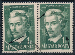 O 1950 Petőfi Sándor 1Ft Pár 4 Db Papírránccal / Mi 1085 Pair With Paper Creases - Autres & Non Classés