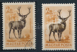 O 1953 Erdei állatok 2Ft Elcsúszott Szarvas + Támpéldány / Mi 1294 Shifted Deer - Andere & Zonder Classificatie