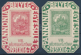 ** 1931/2a + 2b Pannónia - VIII. Bélyeggyűjtőnap Emlékívpár (20.000) - Other & Unclassified