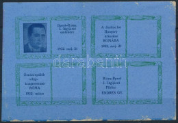 * 1932 Budapest-Ró,a I. Légijárat Emlékére Emlékív, Nagyon Ritka! (sérült Képoldal / Damaged Front) - Otros & Sin Clasificación