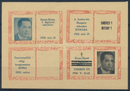 ** 1932/4 Légiposta Emlékív / Souvenir Sheet - Sonstige & Ohne Zuordnung