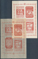 ** 1949/1a+c Bélyegbarátok Országos Egyesülete II. Gyűjtemény Bemutató Verseny Emlékívpár (6.000) / Souvenir Sheet Pair - Other & Unclassified