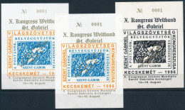 ** 1996/20 II. János Pál Pápa Pannonhalmi Látogatása 3 Db-os Emlékív Garnitúra Azonos 0001 Sorszámmal - Other & Unclassified