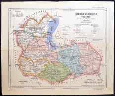 Cca 1922 Sopron Vármegye Térképe, Kiadja: Magyar Földrajzi Intézet Rt., 1:350.000, Kis Szakadással, 27×32 Cm - Otros & Sin Clasificación