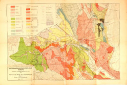 1928 Sopron Környékének Geológiai Térképe, 1:25.000, Dr. Vendl Miklós, Hajtogatva, Kis Szakadásokkal 62x94cm - Otros & Sin Clasificación