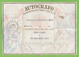 História Postal - Filatelia - Autógrafo - Telegrama - Telegram - Natal - Christmas - Noel - Philately - Portugal - Cartas & Documentos