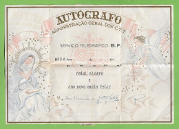 História Postal - Filatelia - Autógrafo - Telegrama - Telegram - Natal - Christmas - Noel - Philately - Portugal - Storia Postale
